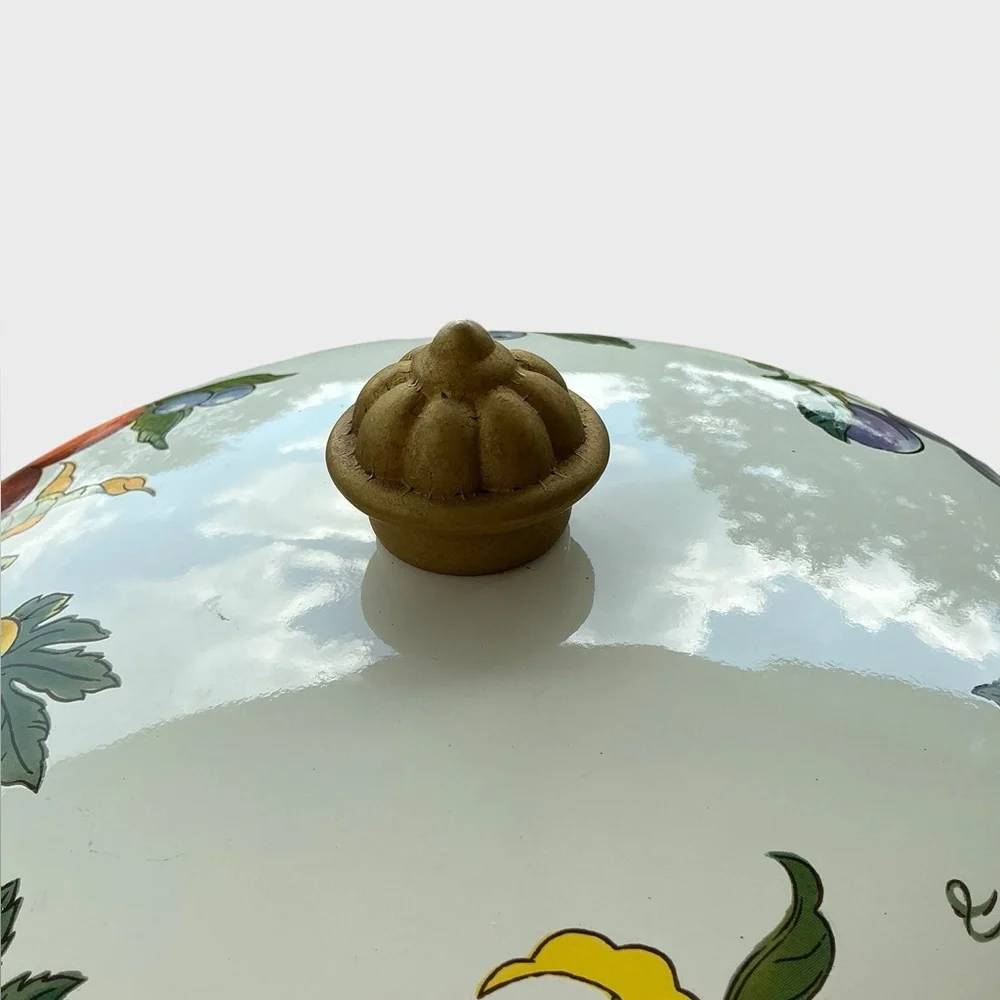 Tabletops Unlimited Essence Enamelware Lid 10” Replacement Pot Lid Vintage Fruit